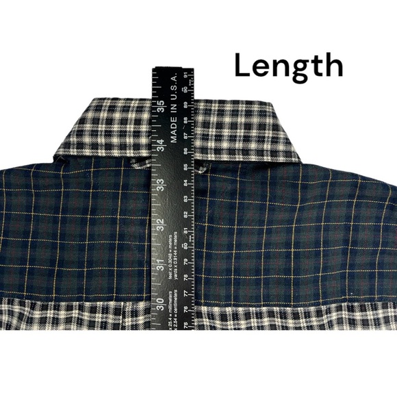 VTG Tommy Hilfiger Plaid Patchwork Color Block Tartan Small Long Sleeve Shirt - Picture 10 of 13